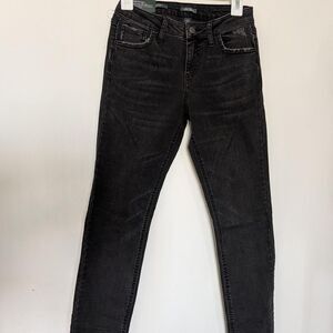 Wild fable grey distressed high stretch skinny faded wash mid rise denim size XS